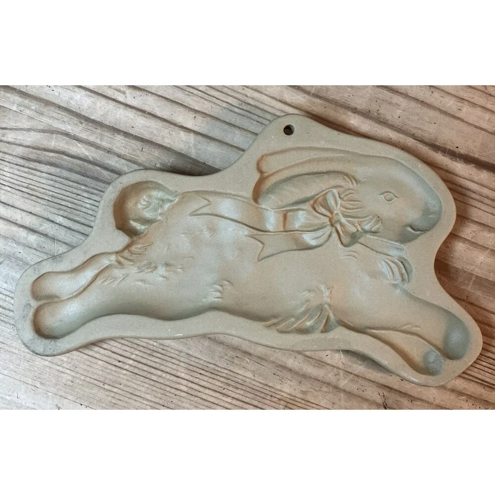 3 VTG 80’s Brown Bag Cookie Art Cookie Molds Press -Clown -bunny Rabbit -Santa